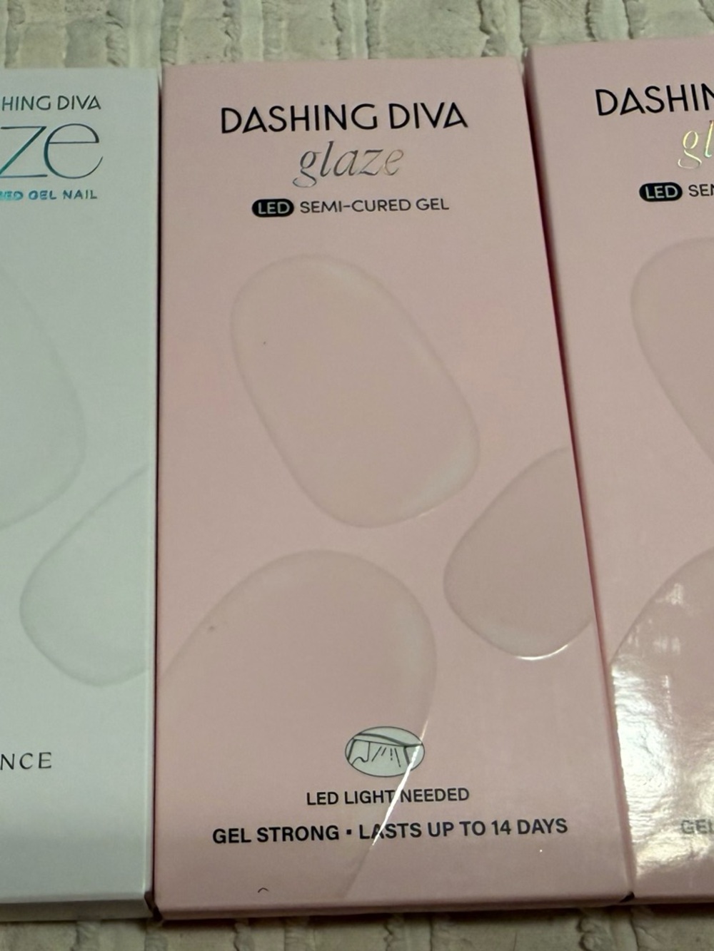 Dashing Diva Glaze LED Semi-Cured Gel Press-On nails. 2 colors, brand new!